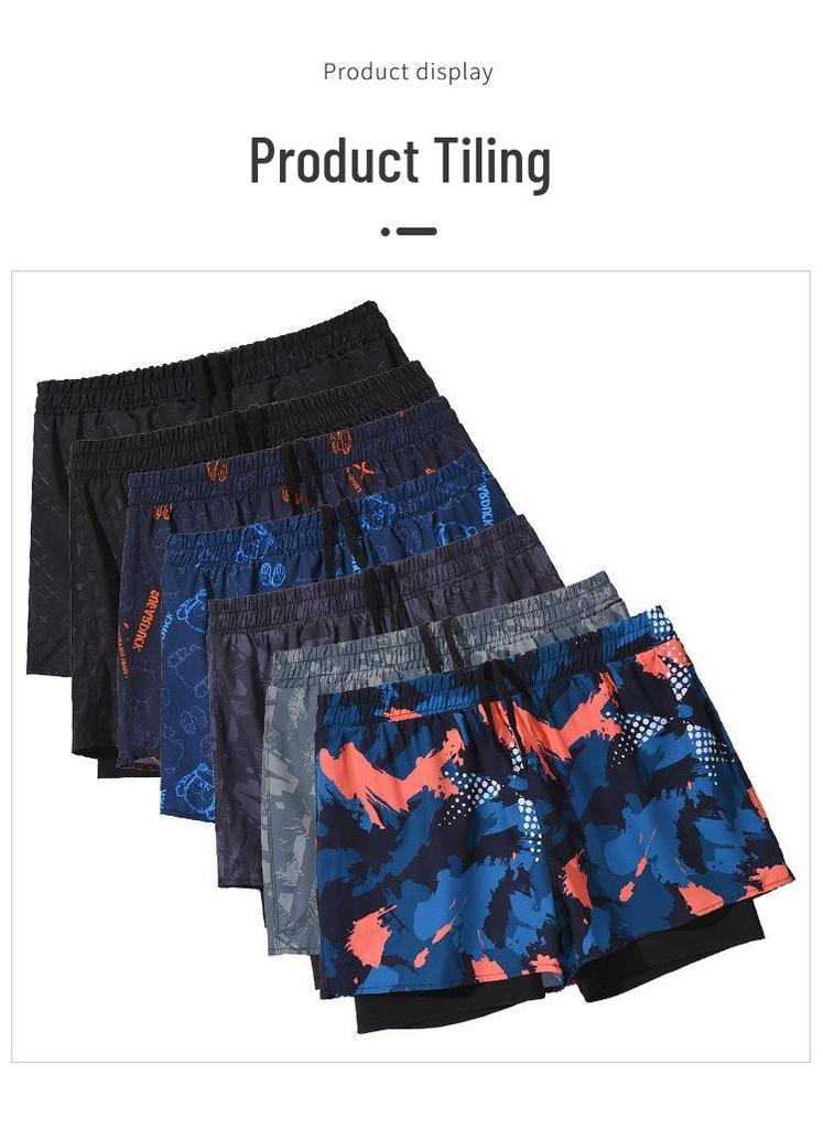 Men's Quick-Dry Double-Layer Swim Trunks - Large, Anti-Embarrassment, Boxer Style, Professional Hot Spring Set