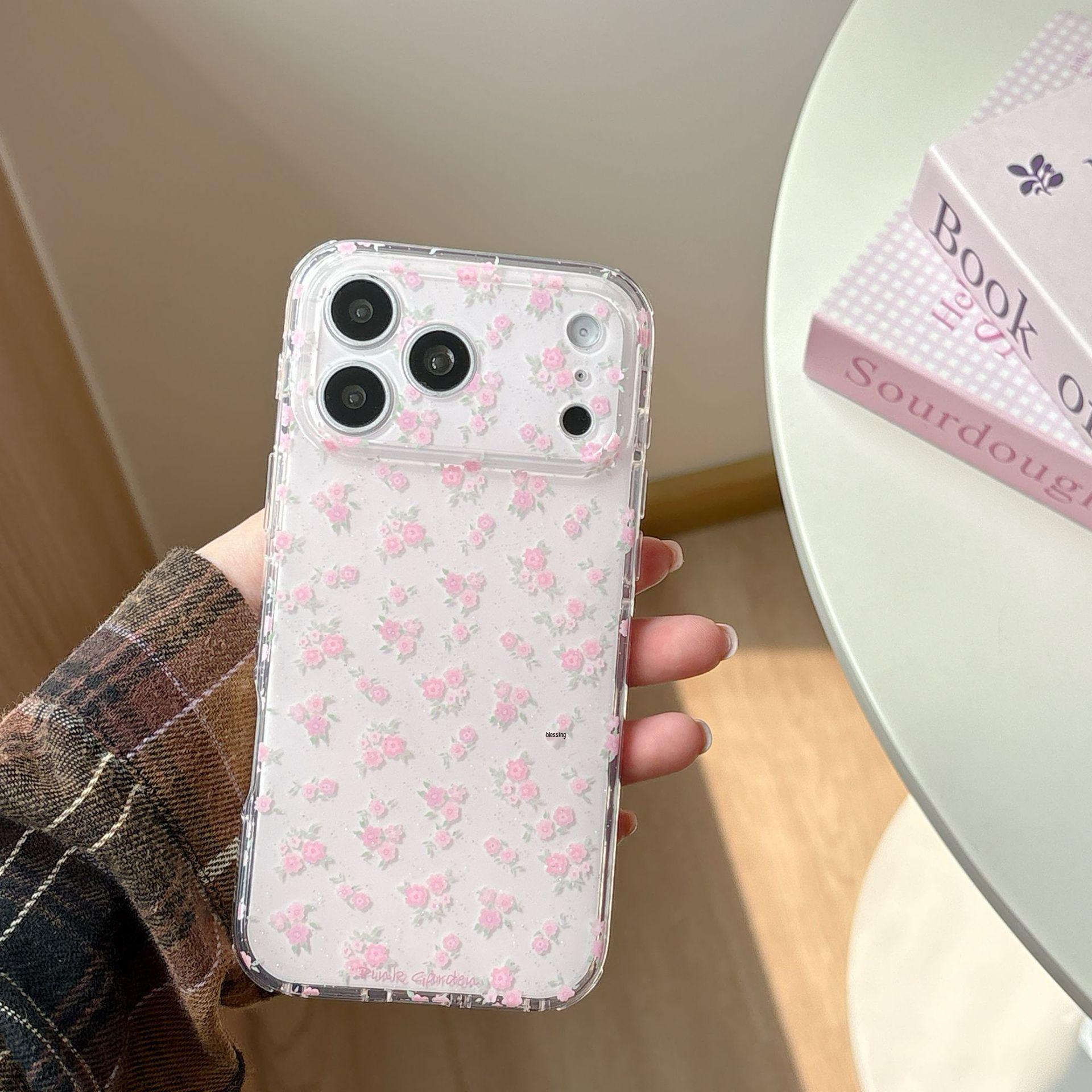 Pink Floral Heart iPhone 17 Pro Max Case - Fits Apple 16/15/17 Pro iPhone 14 Pro Max