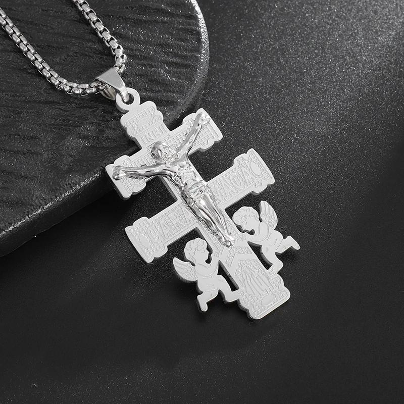 Personality Creative Design Religious Jesus Christ Cross Pendant Amulet Simple Men's and Women's Necklace