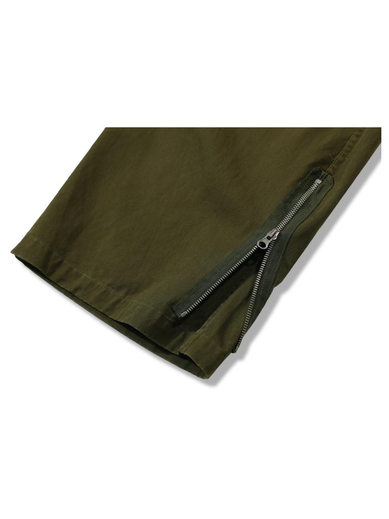 GUBIN Vintage Pintuck Cotton Pants - Khaki
