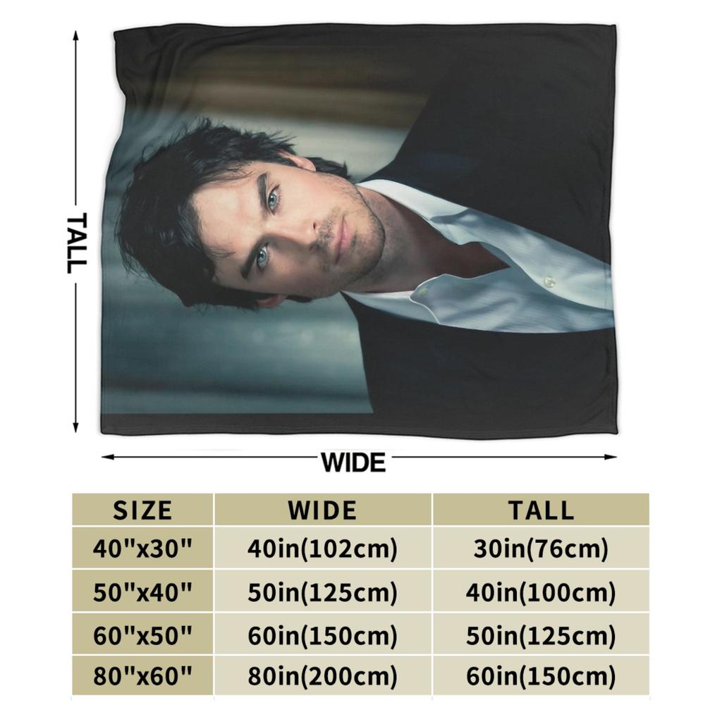 The Vampire Diaries Damon Salvatore Serie TV Coperta Decorativa in Flanella Plaid per Arredamento Casa Calda Morbida Copriletto Regalo