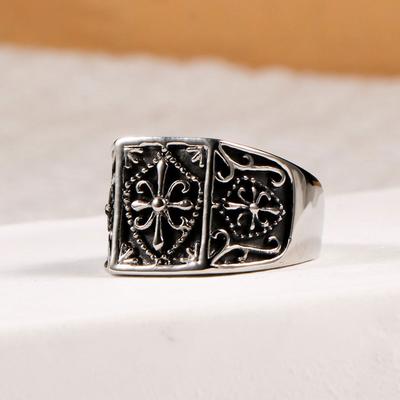 New Retro Oriental Mysterious Pattern Titanium Steel Ring Men's Non-fading Trend Ring