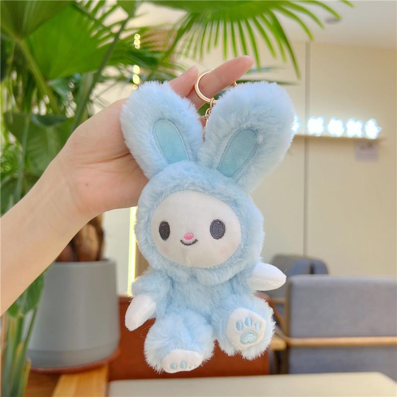 Animal Rabbit Key Ring Cute Plush Toy Stuffed Doll Bunny Keychain Bag Pendant Women Girl Birthyday Gift