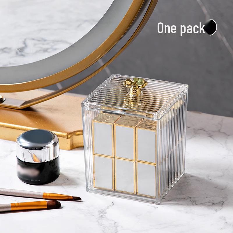 

Cotton Swab & Makeup Storage Box - Dustproof, Transparent Cosmetics Organizer