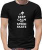 Keep Calm And Speed Skate - Mens T-Shirt - Speed Skating Skater Ice Skating