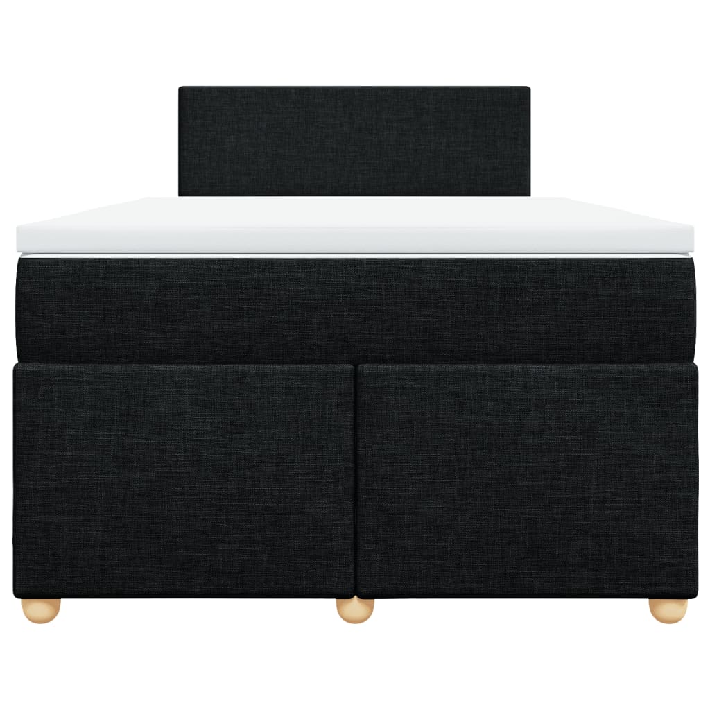 Vidaxl Continental Bed With Mattress, Black, 120X190 Cm, Fabric