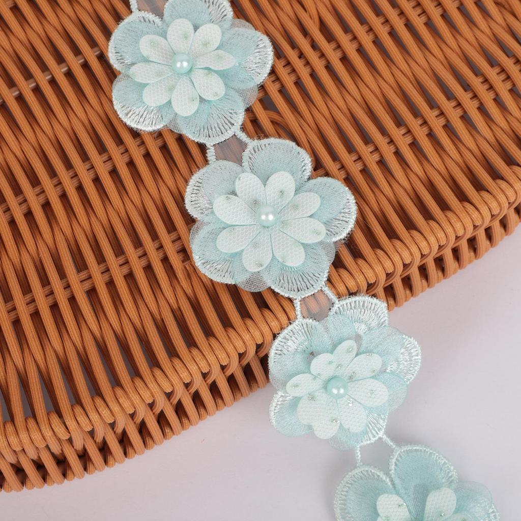 Three-Dimensional Small Flower Embroidery Organza Lace Accessories