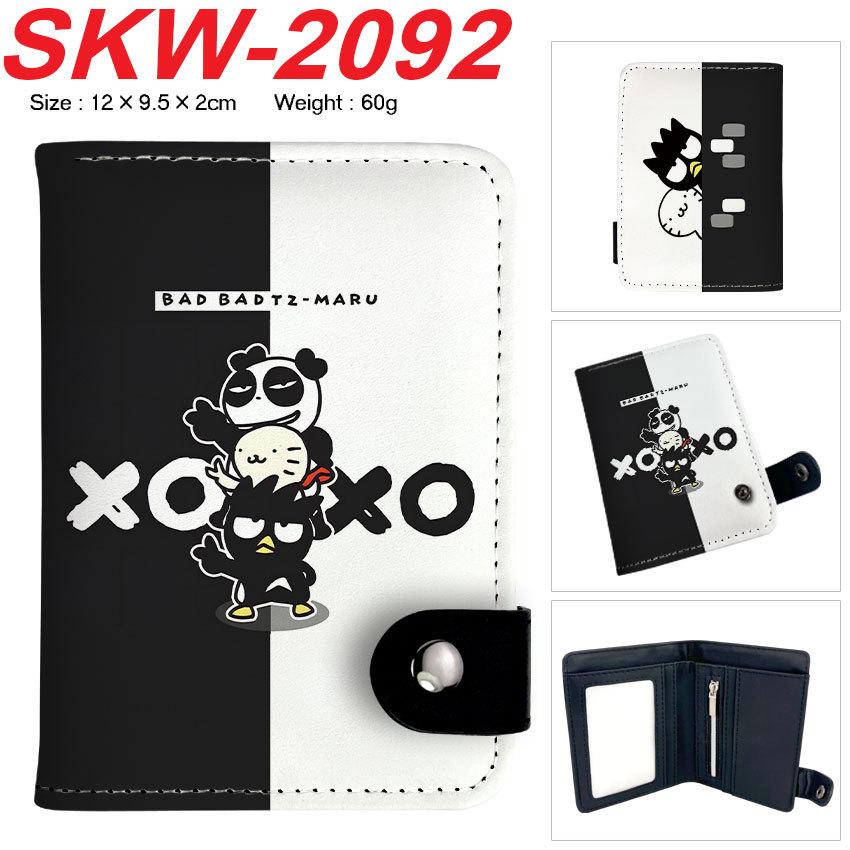 Bad Badtz-Maru Vertical Snap Wallet Cute XO All-Over Print Multi-Layer Coin Purse 1pcs
