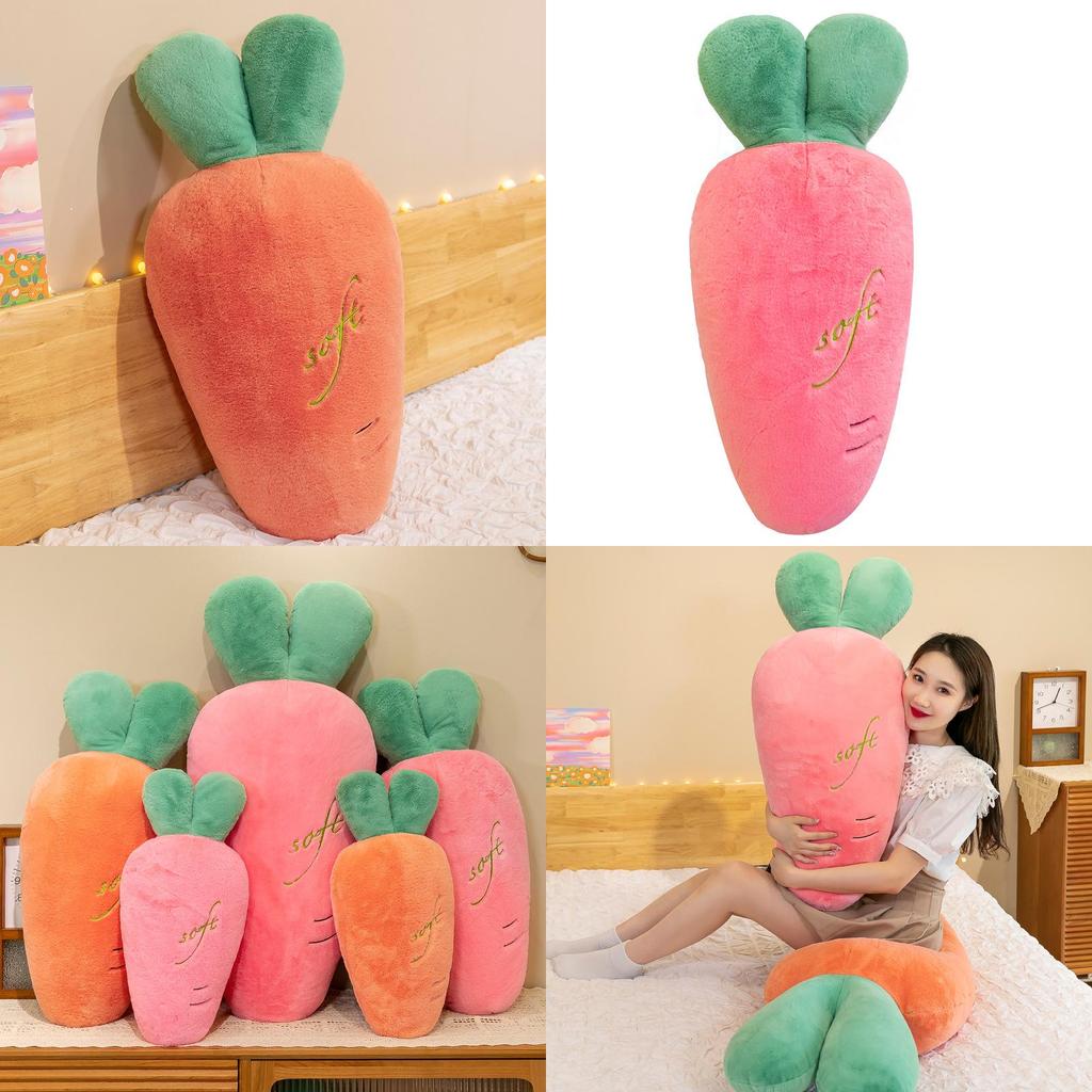 Carrot Plush Pillow With Super Soft Fur For Girls Sleeping Companion Gift