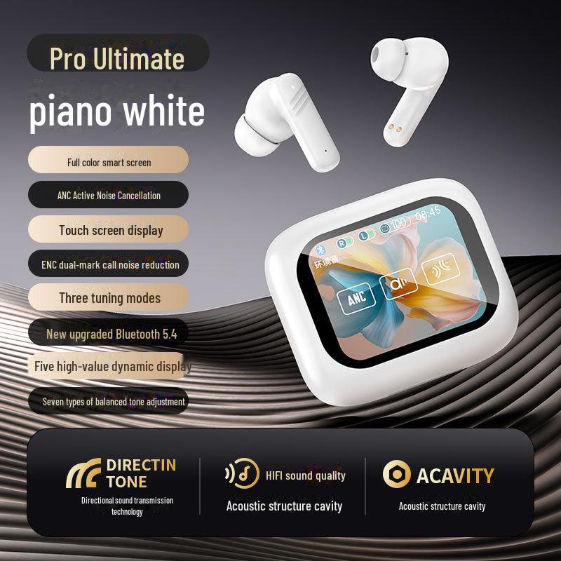 AI-Powered Wireless In-Ear Bluetooth Headset with TFT Touchscreen, ANC+ENC Noise Reduction