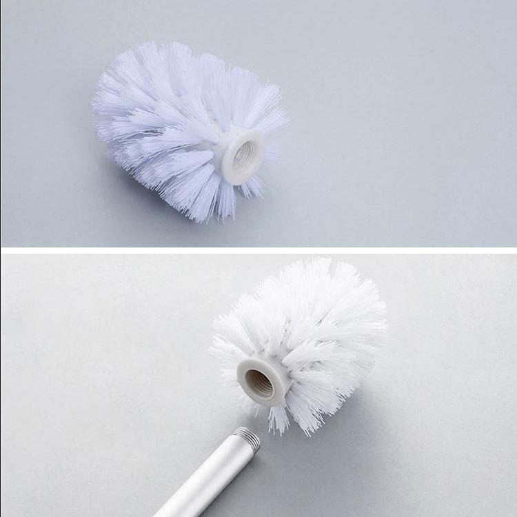 Eco-Friendly White Round Toilet Cleaning Brush with Separate Head
