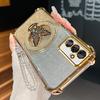 A 16 26 36 56 Lanyard Butterfly Holder Case For Samsung Galaxy A16 A26 A36 A56 A15 A25 A35 A55 A05s Plating Silicone Stand Cover