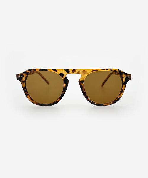 KOLEAT Women Layered Horn-Rimmed Leopard Big Round Uv Protection Tinted Sunglasses [Brcrp]