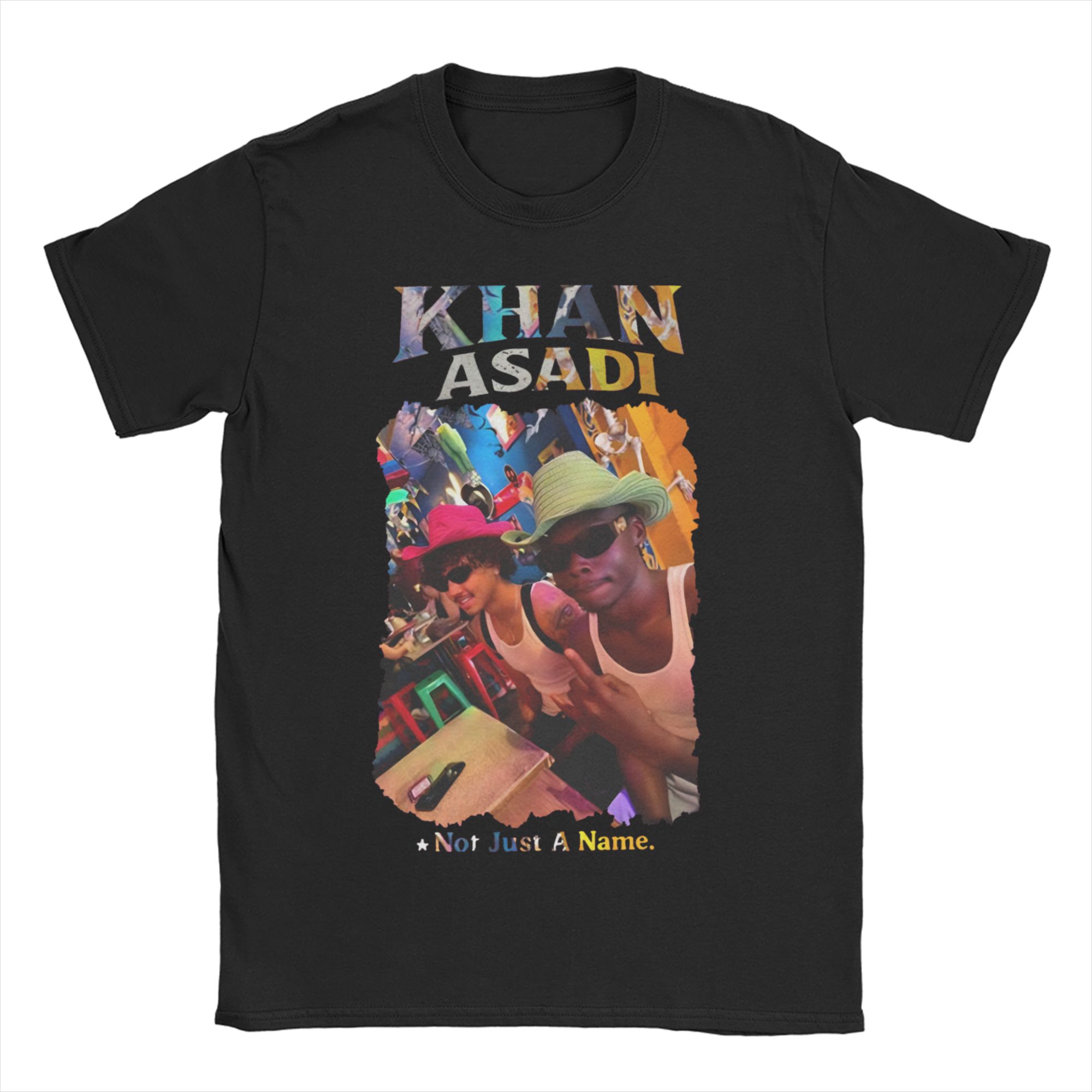 

Casual Khan Asadi BAND T-Shirt for Unisex Women Crewneck Pure Cotton T Shirts Short Sleeve Tee Shirt Plus Size Tops S