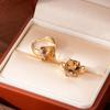 Exquisite Amber Square Ear Buckle, Fresh And Versatile Sugar Cube Crystal Earrings, Women'S Niche Design, Great-Looking Ear Jewelry