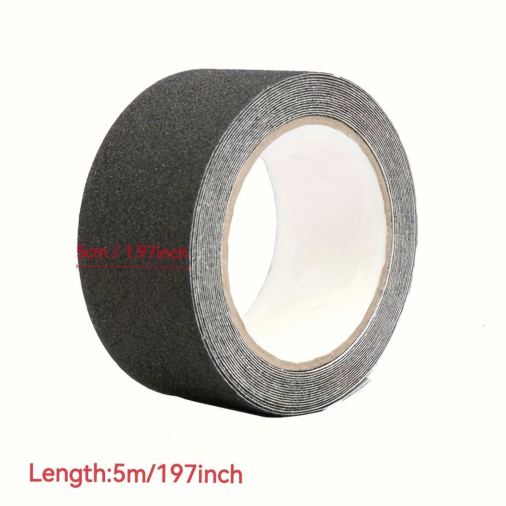 Heavy-Duty Black Waterproof PVC Anti-Slip Tape, 5cm X 5m, Suitable for Stairs, Boats, Steps, Skateboards, Indoor & Outdoor