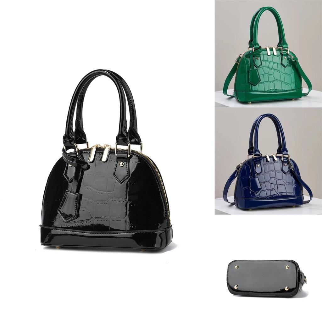 Modern Pu Stone Pattern Shoulder Bag With Inner Pockets For Women