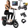 ZAZAWORK Electric Scooter for Adults 800W Brushless Motor 48V 15AH Battery All-Terrain Electric Scooter Range 55km Foldable