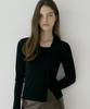 REORG Rie Diagonal Neck Slim T-Shirts Black