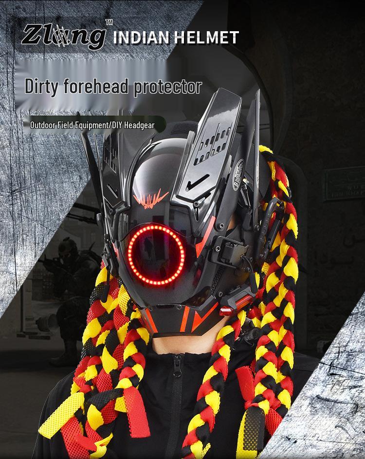 Cyberpunkový taktický copánkový maska pro venkovní cyklistiku a cosplay