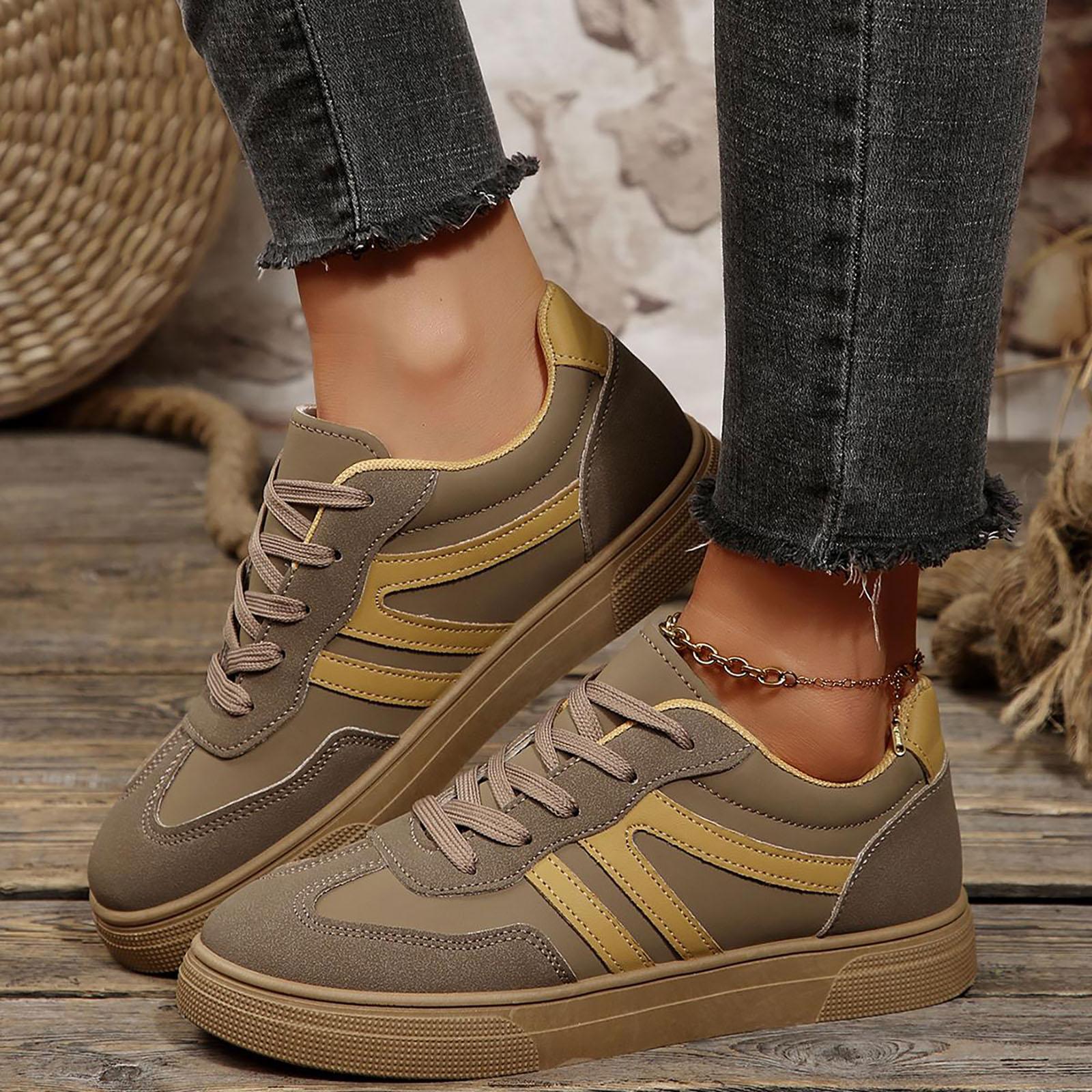 Shoes For Women Heels And Pumps Casual Women S Platform Leather Low Cut Sneakers Stylish Lace Up Pointed Toe Flat TêNis Feminino 36