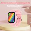 K IKIDO Montre Connectée Enfant, Montre intelligente avec SOS, Musique, Appel vidéo, GPS, Appareil photo magique, étanche,Rose