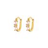 Cubic Zirconic Oval Earrings For Women Gold Color Stainless Steel Hoop Earrings Wedding Engagement Jewelry Gift pendientes mujer