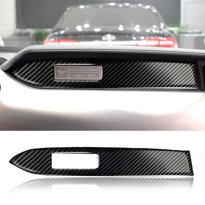 Carbon Fiber Interior Dashboard Center Console Panel Cover Molding Trim For Ford Mustang 2015 2016 2017 2018
