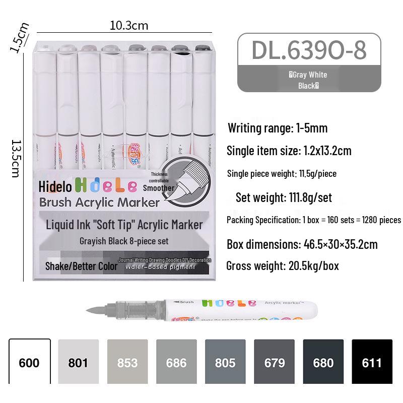 Huideluo Soft-tip Marker Set: Liquid Ink Acrylic Art and Journal Drawing Pens for Students