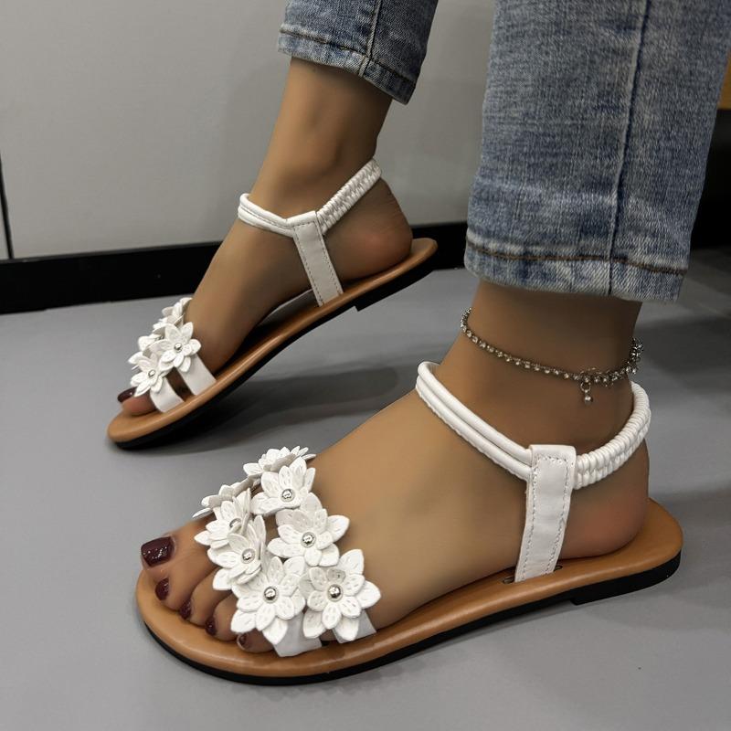 New flat-bottomed flower word large size shoes size 43 bohemian sandals wish