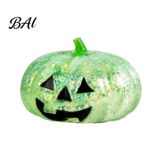 Desk Decompression Toys Halloween Glitter Pumpkin Stress Ball, Head Squeeze Toy for Relief, Creepy Fidget Party Favors Ball
