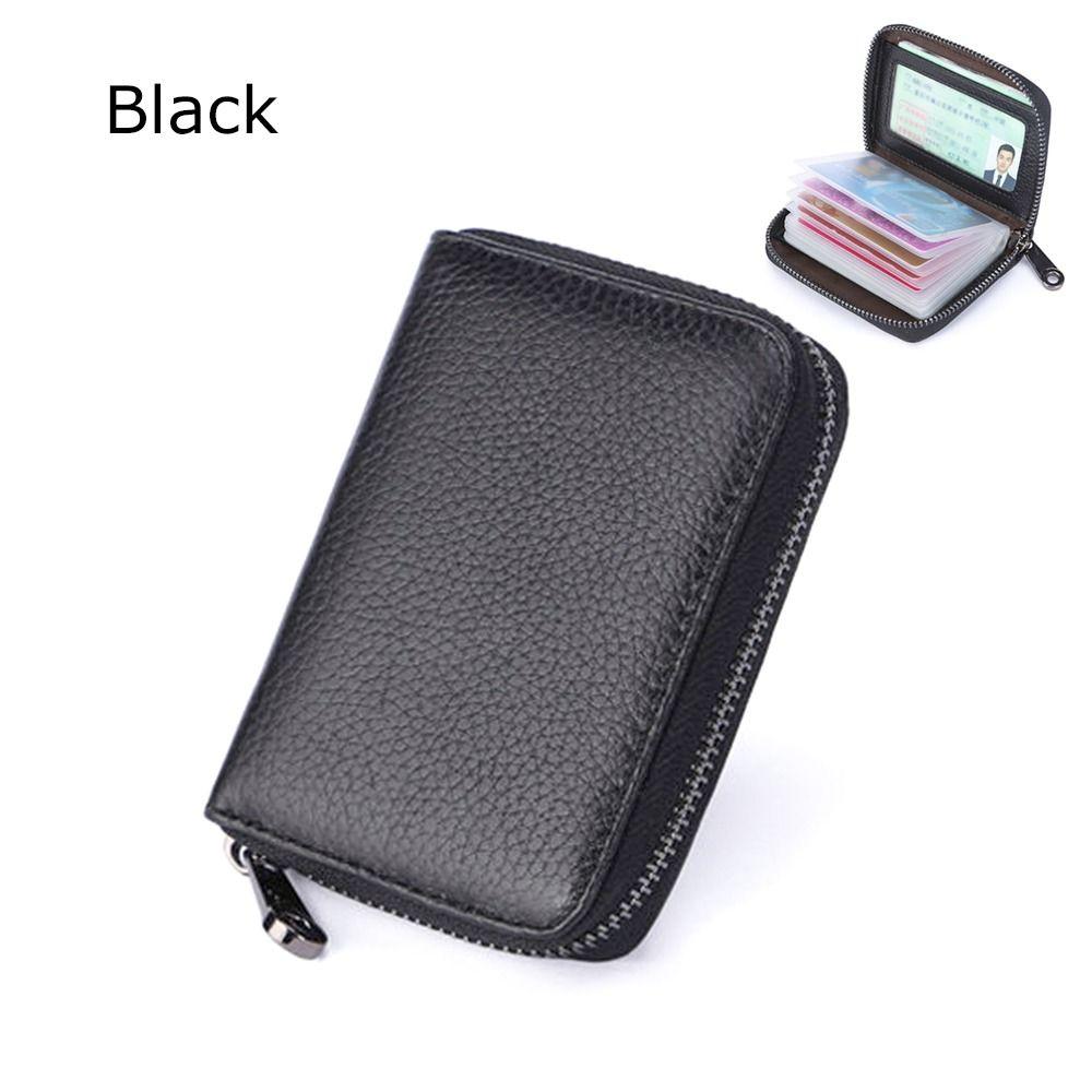 Practical Women Men 20 Detents Credit Card Holder Multi-function Zipper Leather Wallet Business Card Purses Fashion Card Case