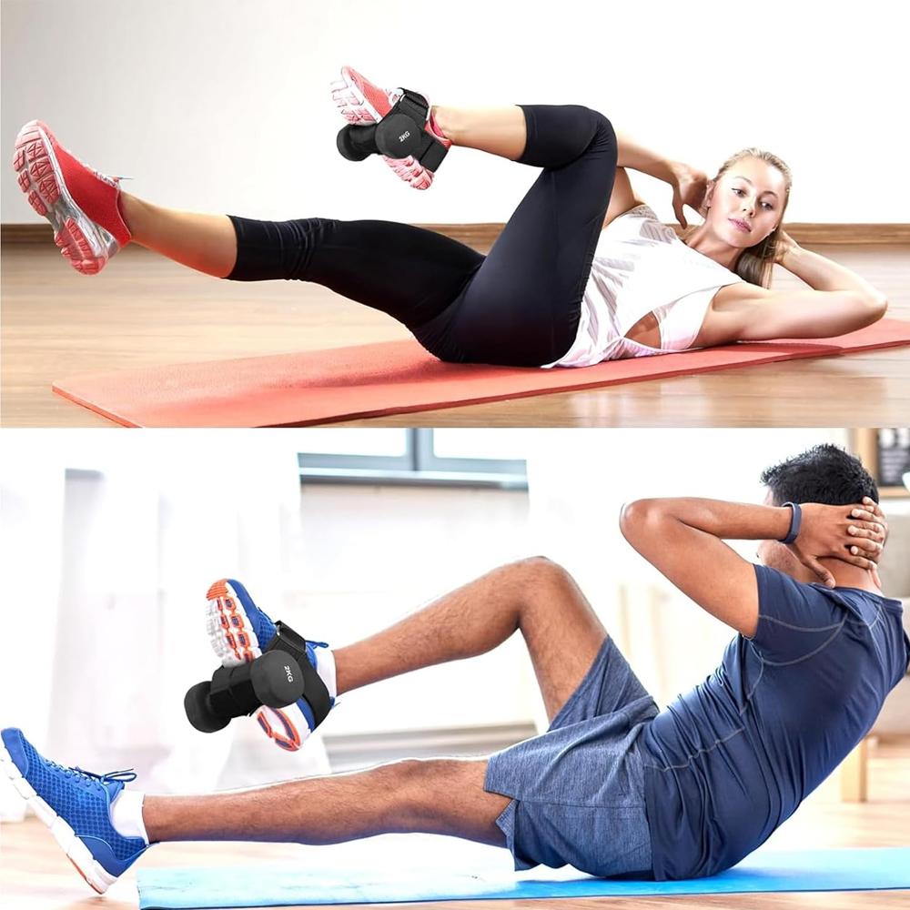 1 Pair Ankle Support Dumbbell Foot Attachment, Ankle Straps For Leg Workouts At Home, Gym Trainer Equipment For Hamstring Curls
