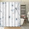 Elegant Dragonfly And Dandelion Waterproof Shower Curtain For Bathroom Decor, Adding A Touch Of Nature And Serenity