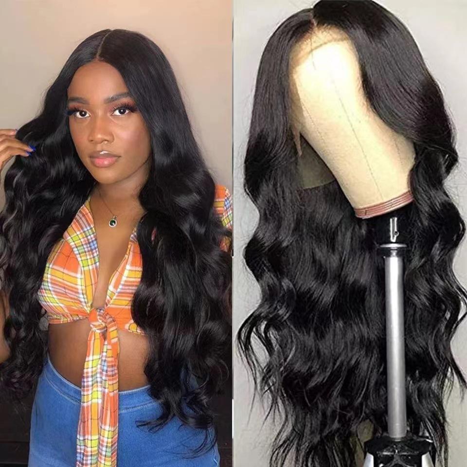 Front Lace Wig Wave Long Curly Hair High Temperature Silk Chemical Fiber Head Cover Fashionable Natural Breathable