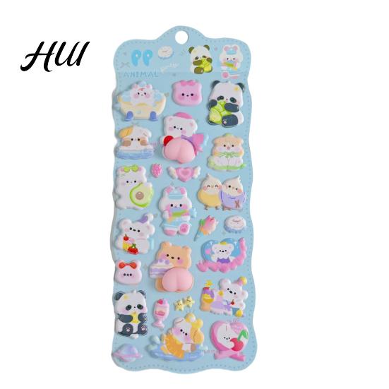 Sticker Basteln für Anfänger Niedlich 3D Puffy Kawaii Blasen Schaumstoff Sticker Puff Squishy Abnehmbar Bär Hase Handyhülle Notizbuch Scrapbooks DIY