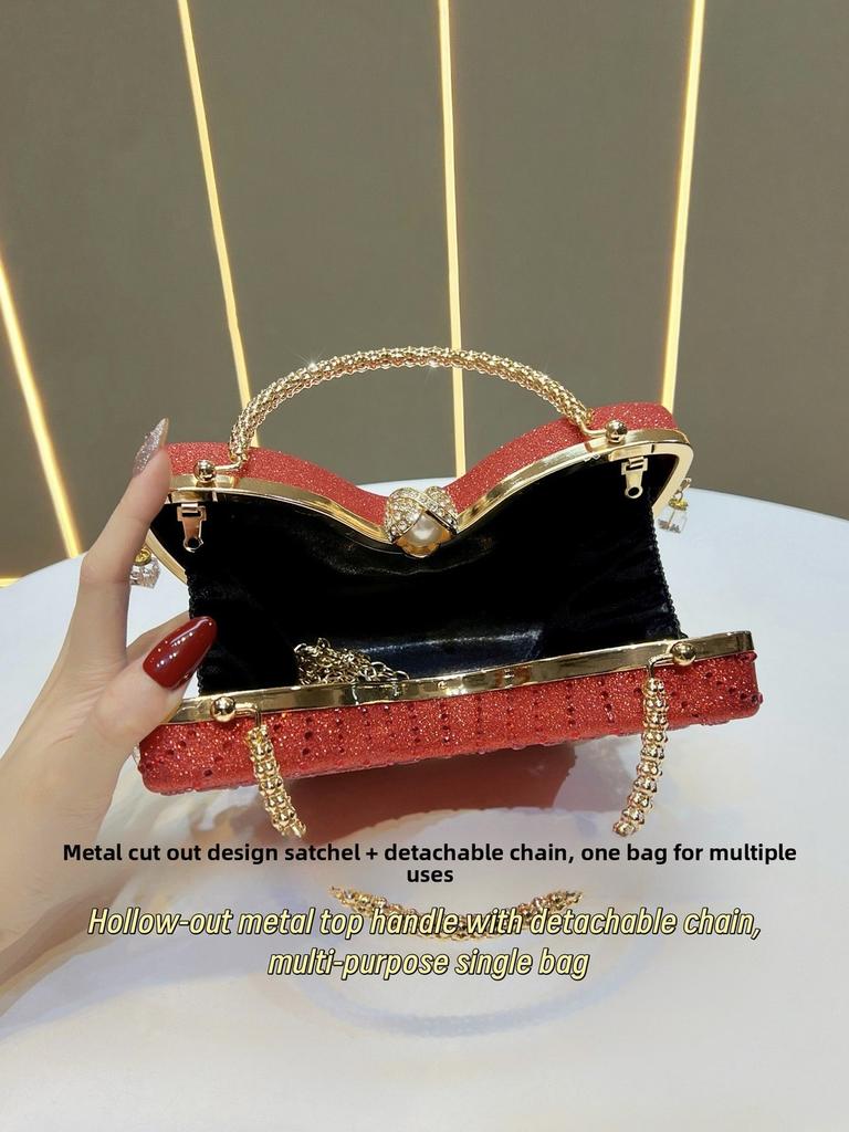 Lussuosa Pochette da Sera a Farfalla con Decorazioni di Strass per Eventi Formali