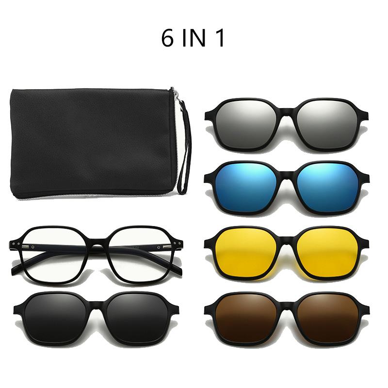 Magnetic Clip-On Sunglasses Polarized Light Filtering Night Vision Gogglee Clip-On Lens Lenses Irregular Frame Myopia Frames
