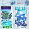 19-teiliges Washi-Tapes-Set mit Winterwald, 15 mm x 5 m, blauer Schnee, Geschenkpapier, selbstklebendes Abdeckband, Dekorationsaufkleber