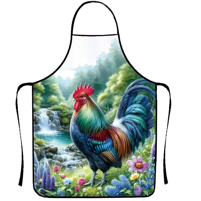 Funny And Popular Product - Printed Apron Featuring Chicken Pattern. Suitable For Barbecue. Funny Apron.