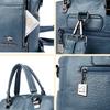Vintage Pu Backpack For Women Spacious Convertible Shoulder Bag With Metal Logo Detachable Straps For Daily Use Crossbody Bag