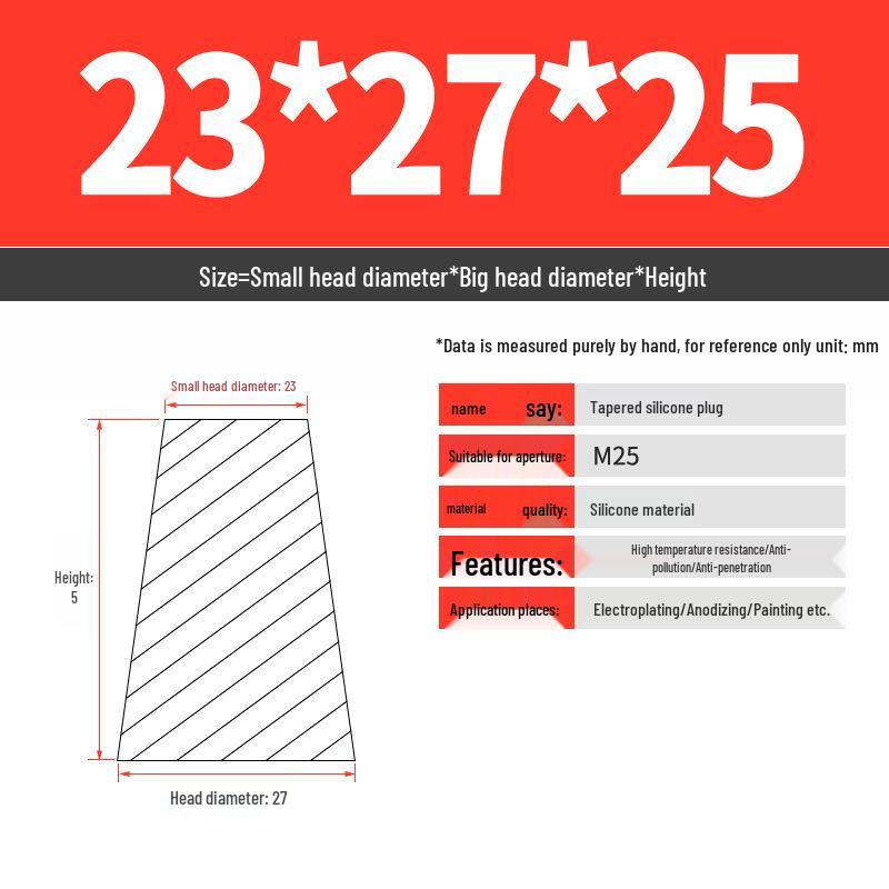 High-Temperature Resistant Silicone Tapered Stopper with Threaded Hole Plug for Sealing and Oxidation Protection