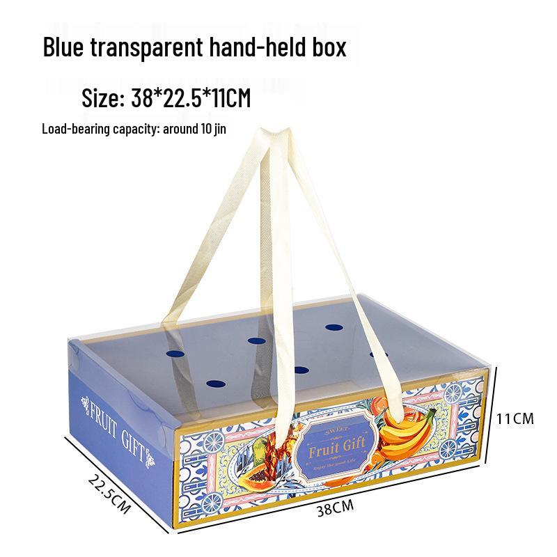 Ins Style Transparent Fruit & Flower Gift Box, 10 Jin Capacity, Leather Mixed Gift Box