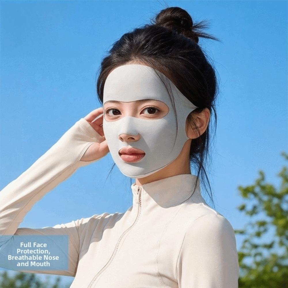 Vollgesichts-UV-Schutz-Gesichtsbedeckung Atmungsaktiver Facekini Wiederverwendbare Sonnencreme-Gesichtsmaske Damen