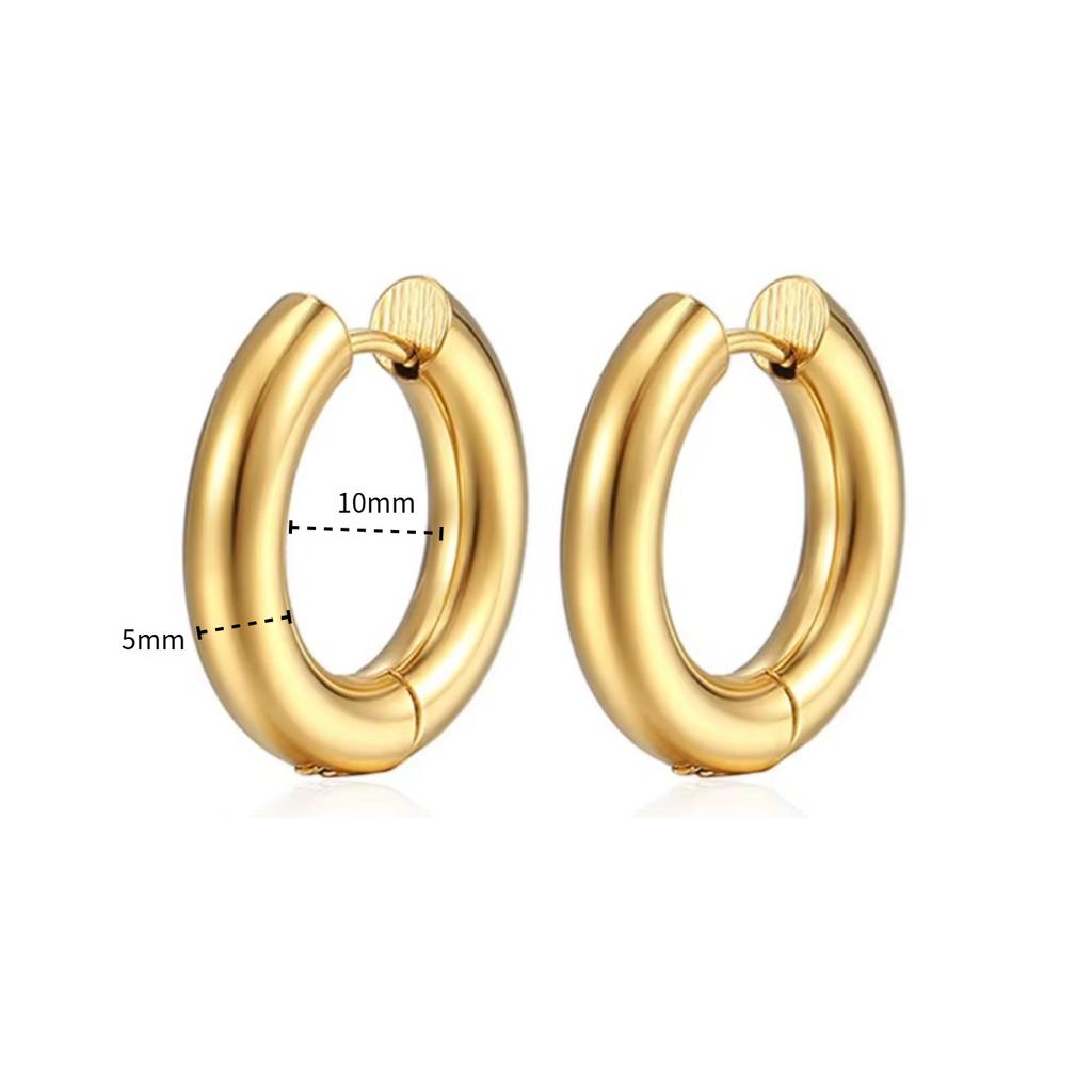 18k Gold Plating  Hoop Earring for Women Trendy Chunky Earrings  Huggies Hoop Earrings Geometric Dangle Earrings Jewelry Gifts