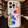 Vibrant Colorful Paint Splashes Soft TPU Phone Case for iPhone 17 16 15 14 13 12 11 Pro Max Plus Shockproof Anti-Slip Cover