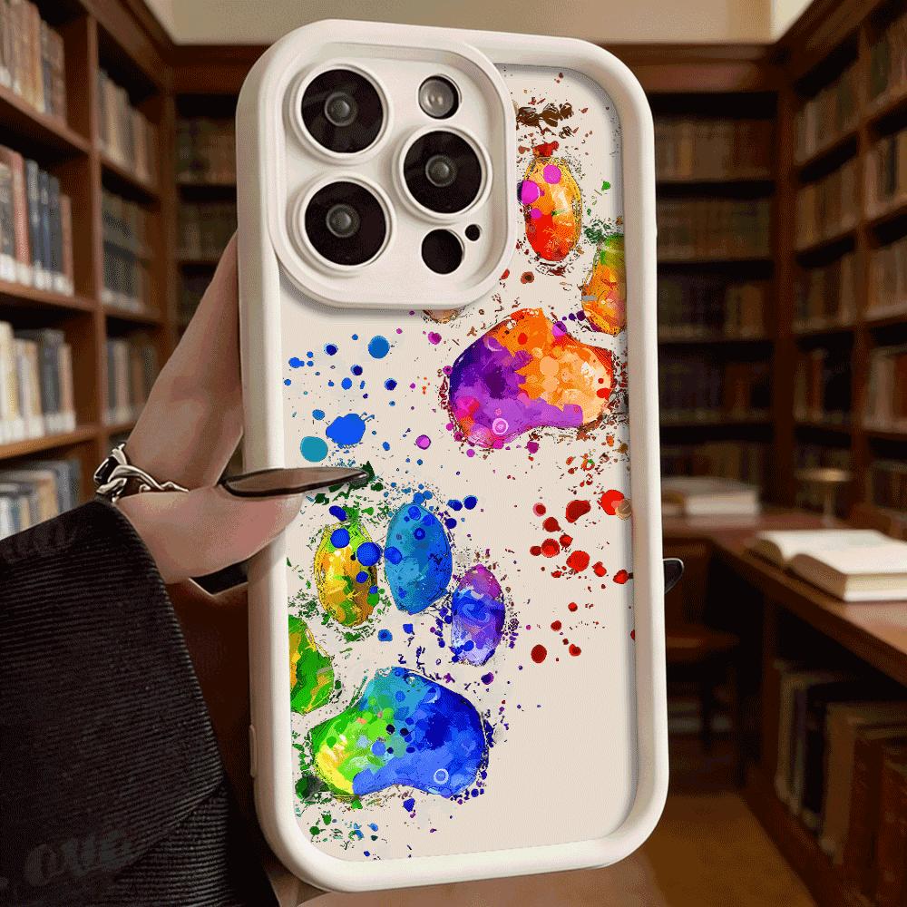 Vibrant Colorful Paint Splashes Soft TPU Phone Case for iPhone 17 16 15 14 13 12 11 Pro Max Plus Shockproof Anti-Slip Cover