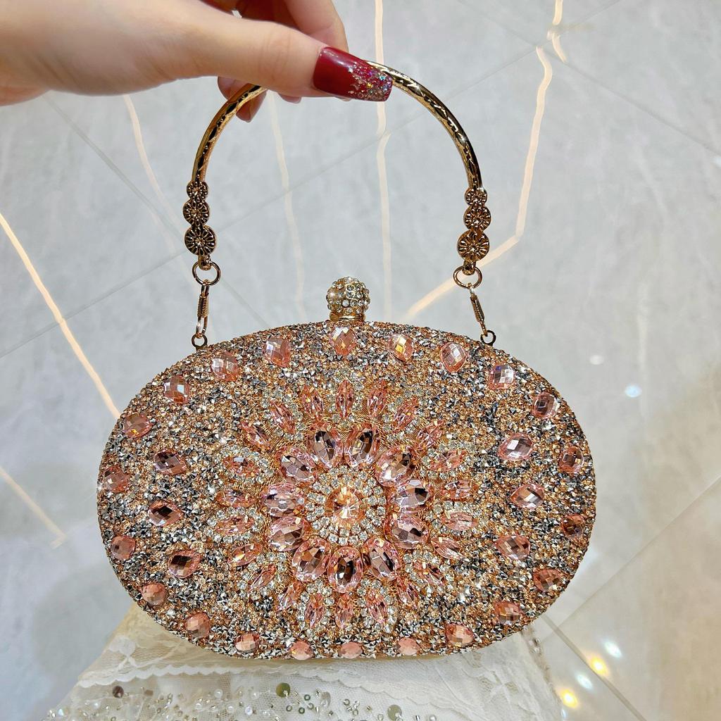 Promi-Abend-Clutch mit Strasssteinen für Damen mit strukturierten Diamanten – perfekt für Bankette und besondere Anlässe oder Cheongsam-Kleider.