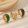 High-End Adjustable Retro Stainless Steel Drip Oil Ring with Irregular Edge