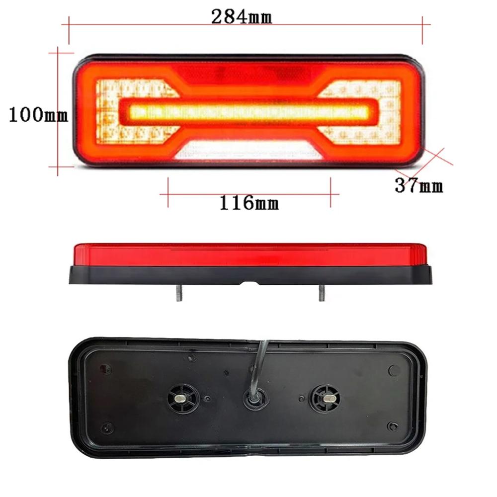 ATVOV 2PCS 12V 24V LED Combination Tail Light Turn Signal Brake Reflector Reverse Lamp Trailer Truck Tractor Camper Waterproof